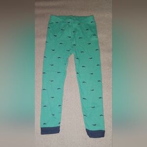 Green Pajama Pants with Whale Print